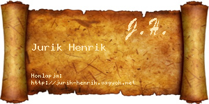 Jurik Henrik névjegykártya